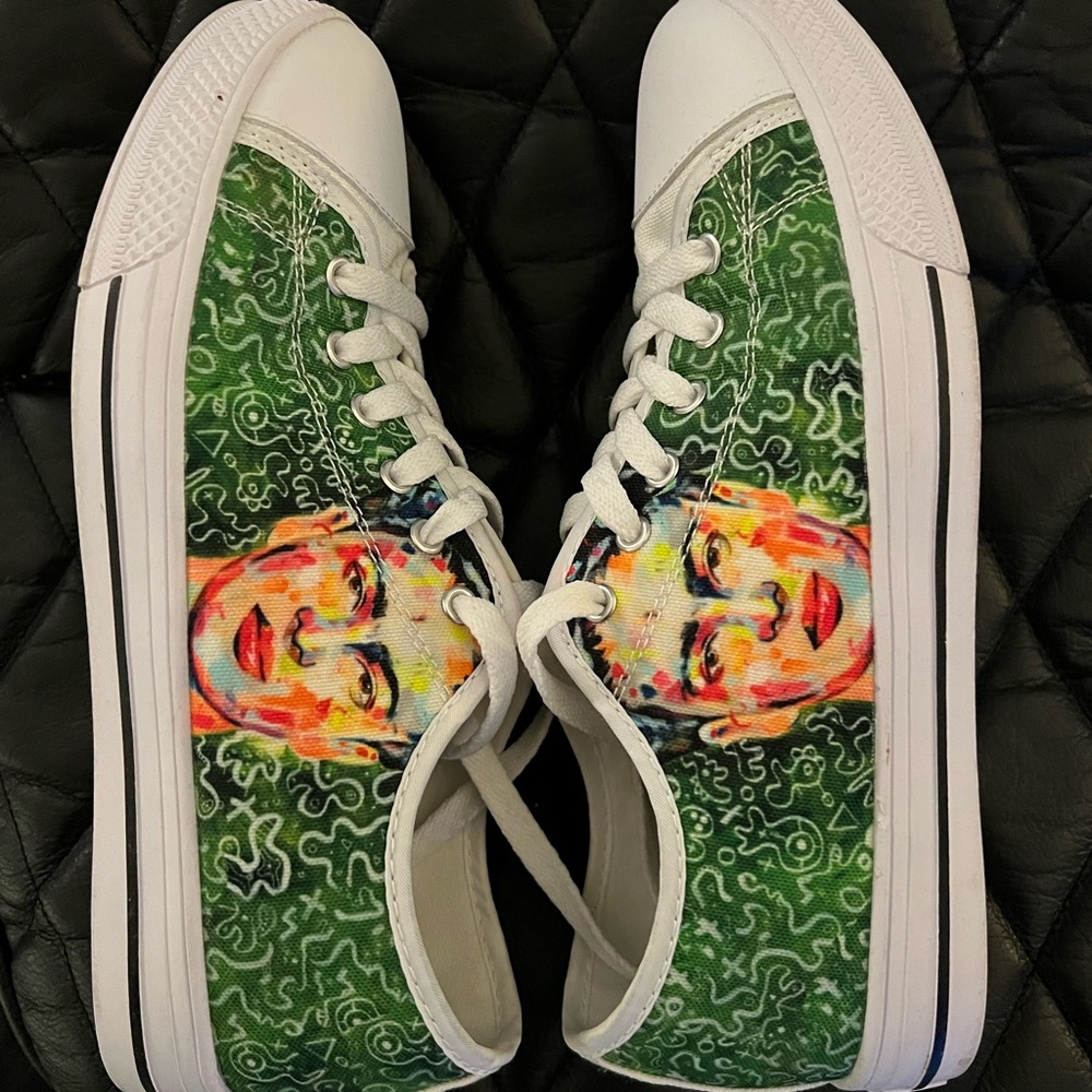 Custom, one-off Frida Kahlo canvas shoes (W-9/EU-40)